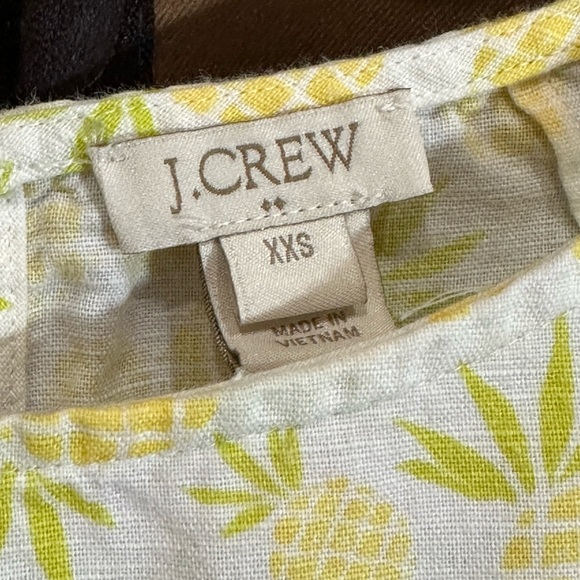 J Crew Pineapple Print Linen/Cotton Blouse - Picture 2 of 5